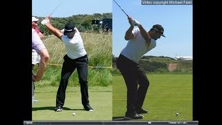 Jon Rahm golf swing  Long Iron faceon amp downtheline July 2017 [upl. by Ignaz]