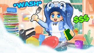 Washing EXPENSIVE Dishes in Roblox [upl. by Odlanyar]