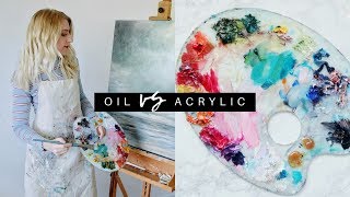 ACRYLIC vs OIL Painting  Whats the Difference [upl. by Loree]