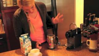 Nespresso Aeroccino Plus Frother Review Frothing Almond Milk [upl. by Omlesna950]